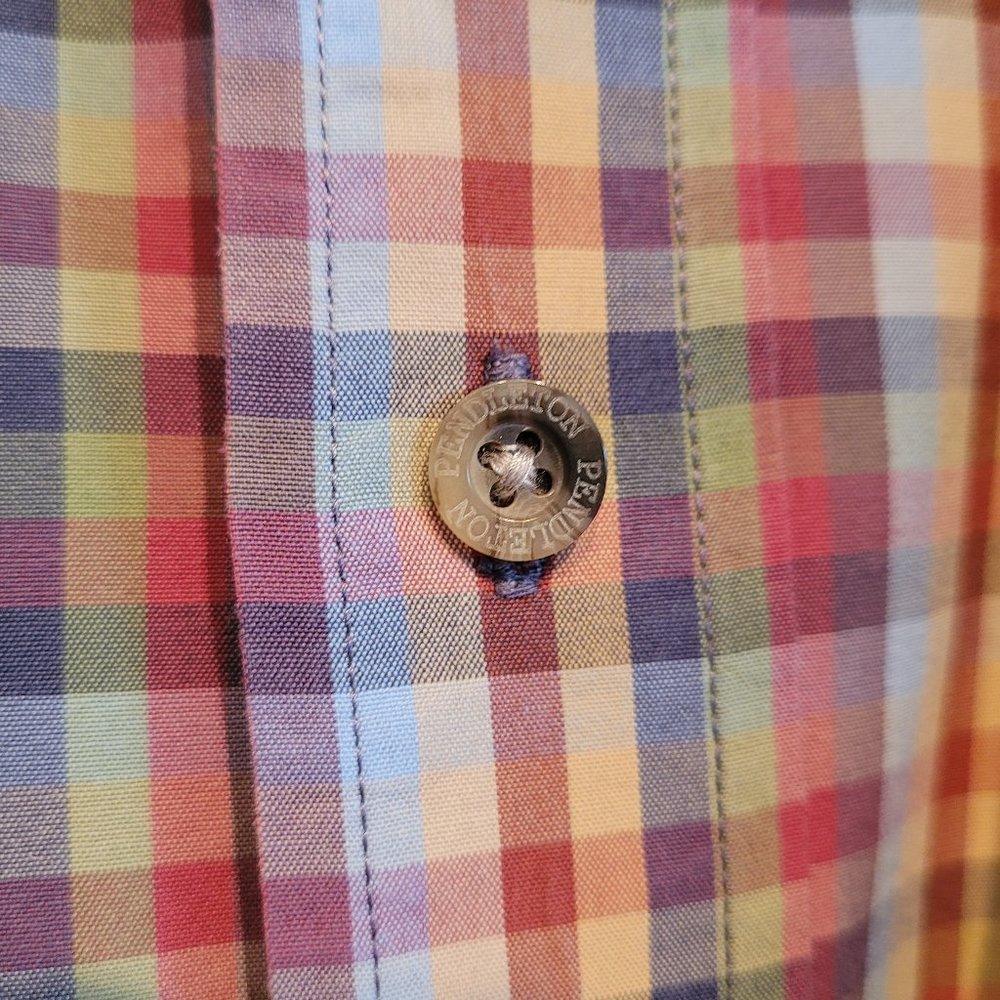 Pendleton Men's 100% Cotton Plaid Button Down Shirt Large Multicolor - Picture 6 of 7